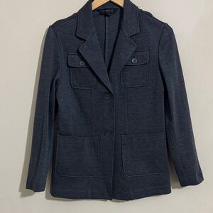 Express Women's Y2K Charcoal Ponte Knit Blazer size 8 Business Casual Travel